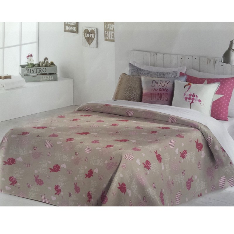 Foulard Colcha Verano Antilo Rabbit Rosa