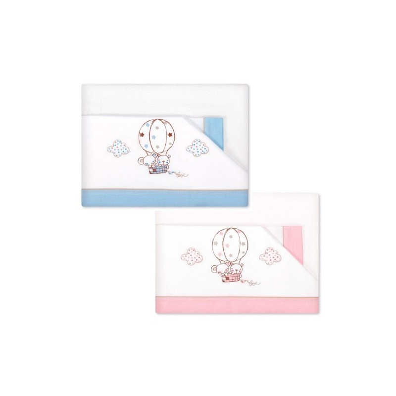 SÁBANAS PIRULOS GLOBO 80X140 CM.