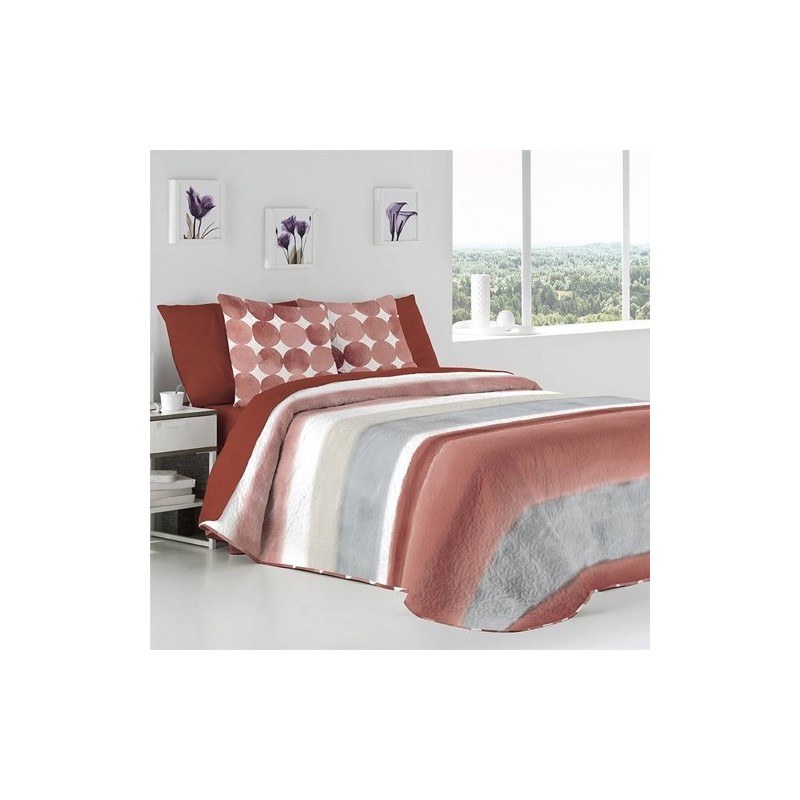 Colcha Bouti FunDeco ENORA ROJO REVERSIBLE