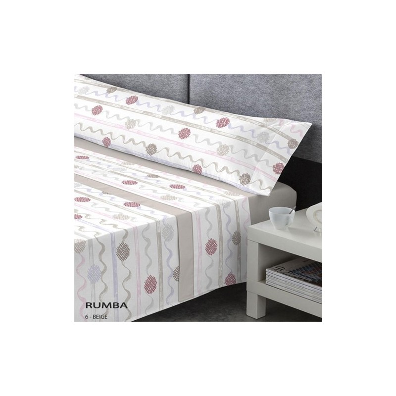 Juego de Sábanas Kabely Mod. RUMBA BEIGE de Coralina