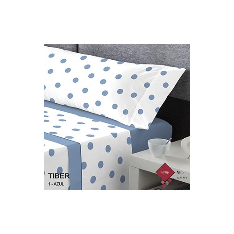 JUEGO DE SÁBANAS INVIERNO CORALINA TIBER AZUL KABELY