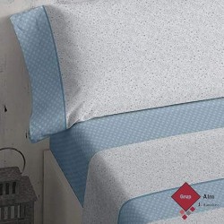 JUEGO DE SÁBANAS BURRITO BLANCO DISEÑO 483 ESTRELLAS AZUL