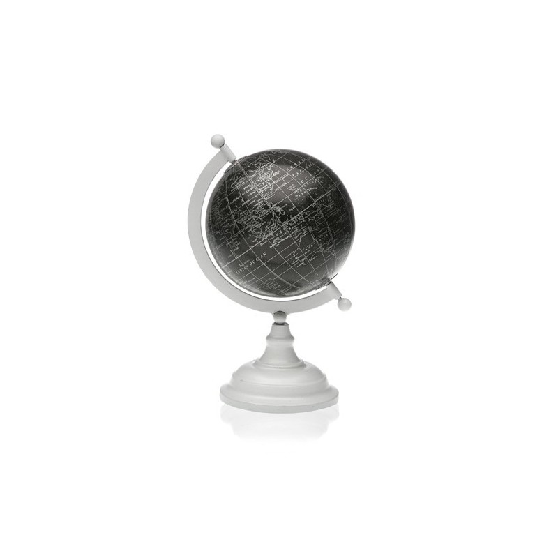GLOBO MAPAMUNDI DE METAL BLANCO VERSA HOME 26 CM.