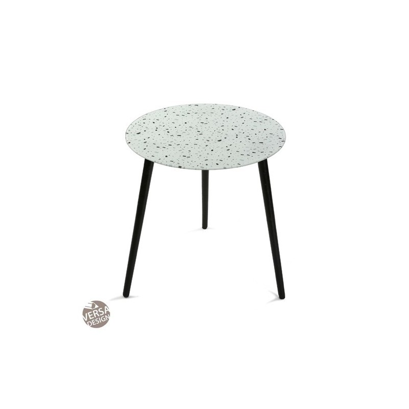 MESA AUXILIAR DE CRISTAL GRAY TERRAZZO VERSA HOME