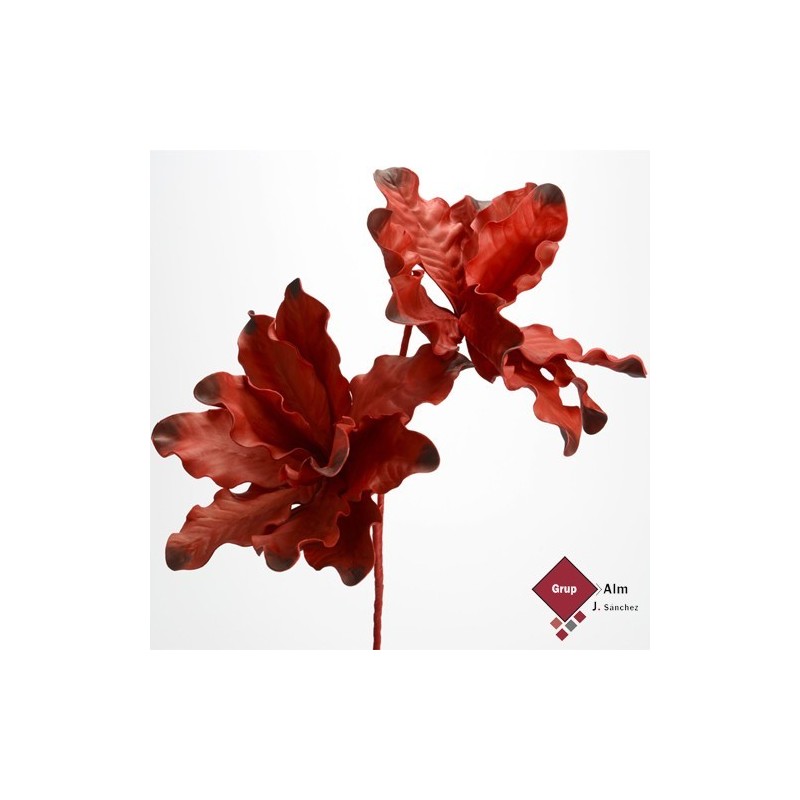 FLOR TALLO HOJAS IRISE ROJO AMADEUS DECO