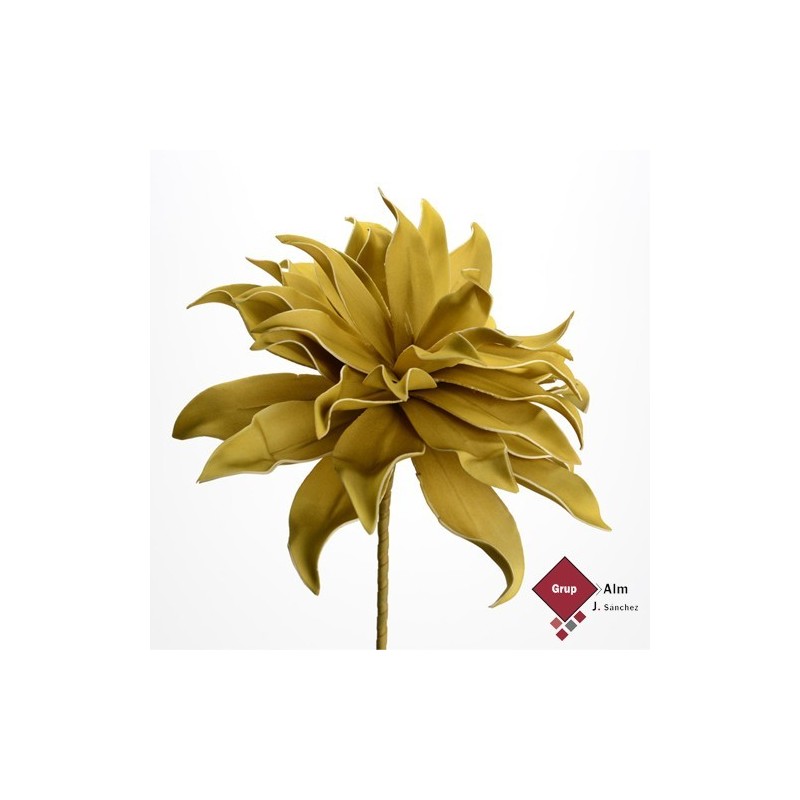 FLOR TALLO HOJAS VILLA MOSTAZA AMADEUS DECO