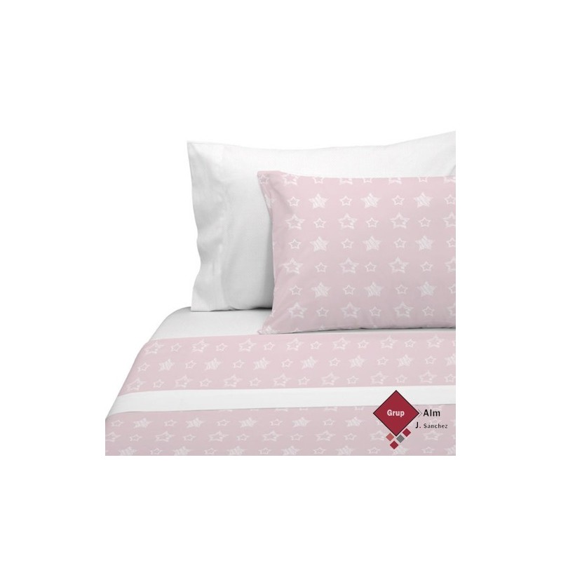 Juego de Sábanas Manterol SUMMER 091 C04 ROSA ESTRELLAS