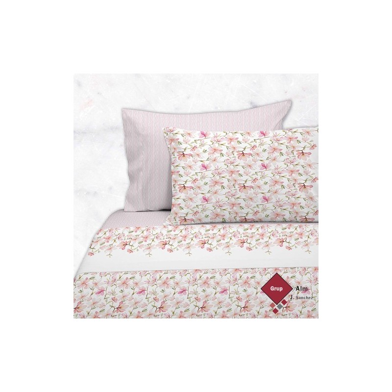 Juego de Sábanas Manterol BOTANIC 204 C.14 FLORES ROSA