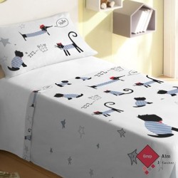 Juego de Sábana Cubre Manterol 648 CAT-DOG