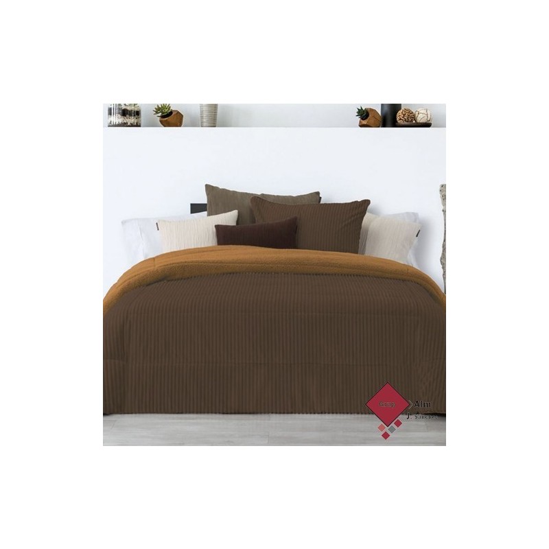 EDREDON CONFORTER MANTEROL LINES CHOCOLATE EDREDON CONFORTER MANTEROL LINES CHOCOLATE