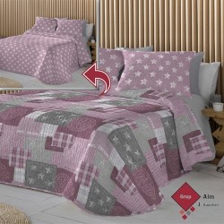 Colcha Bouti FunDeco MARTIN ROSA REVERSIBLE