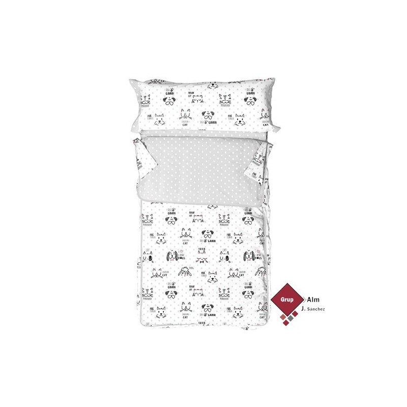 Saco nórdico BURRITO BLANCO DISEÑO 172 CATS AND DOGS GRIS