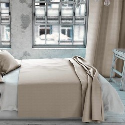 COLCHA FOULARD DE ALGODÓN SERENITY LISO BEIGE PIEDRA DE MANTEROL