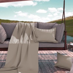 COLCHA FOULARD DE ALGODÓN SERENITY LISO BEIGE PIEDRA DE MANTEROL