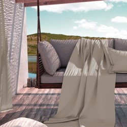 COLCHA FOULARD DE ALGODÓN SERENITY LISO BEIGE PIEDRA DE MANTEROL