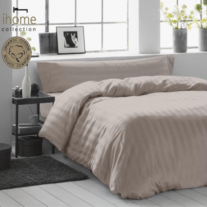 Juego de Sábanas Satén BEIGE COTTON ORGANIC IHOME COLLECTION Juego de Sábanas Satén BEIGE COTTON ORGANIC IHOME COLLECTION