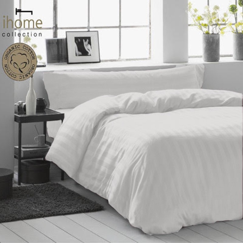 Juego de Sábanas Satén BLANCO COTTON ORGANIC IHOME COLLECTION Juego de Sábanas Satén BLANCO COTTON ORGANIC IHOME COLLECTION