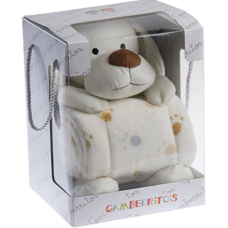 Pack 10613 MANTA de 80 x 110 cm. + MUÑECO DOG DE GAMBERRITOS