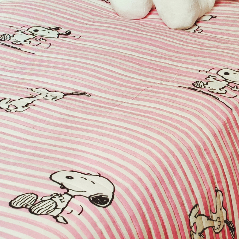 Bouti Snoopy rayas rosa para cama infantil, de venta online!