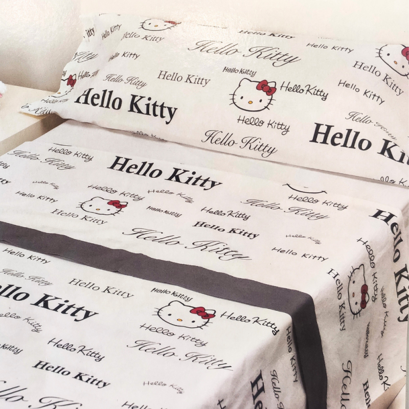 Juego de Sábanas HELLO KITTY Blanco OFICIAL SANRIO Juego de Sábanas HELLO KITTY Blanco OFICIAL SANRIO
