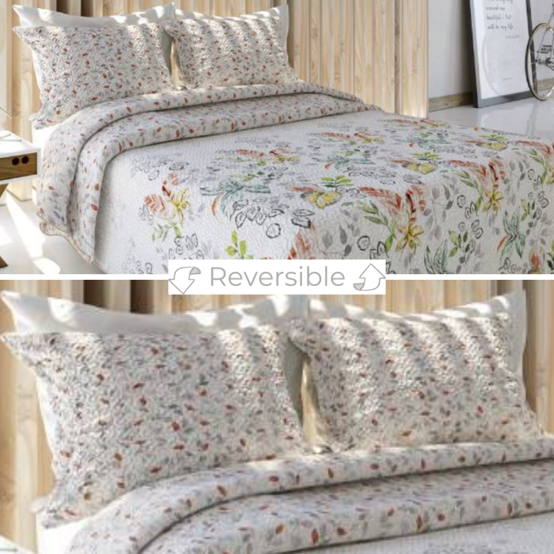 COLCHA BOUTI MODELO TROPICAL REVERSIBLE DE BIANCA TEXTIL