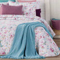 COLCHA BOUTI 242 STENCIL FLORES REVERSIBLE DE MANTEROL