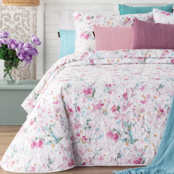 COLCHA BOUTI 242 STENCIL FLORES REVERSIBLE DE MANTEROL