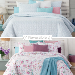 COLCHA BOUTI 242 STENCIL FLORES REVERSIBLE DE MANTEROL