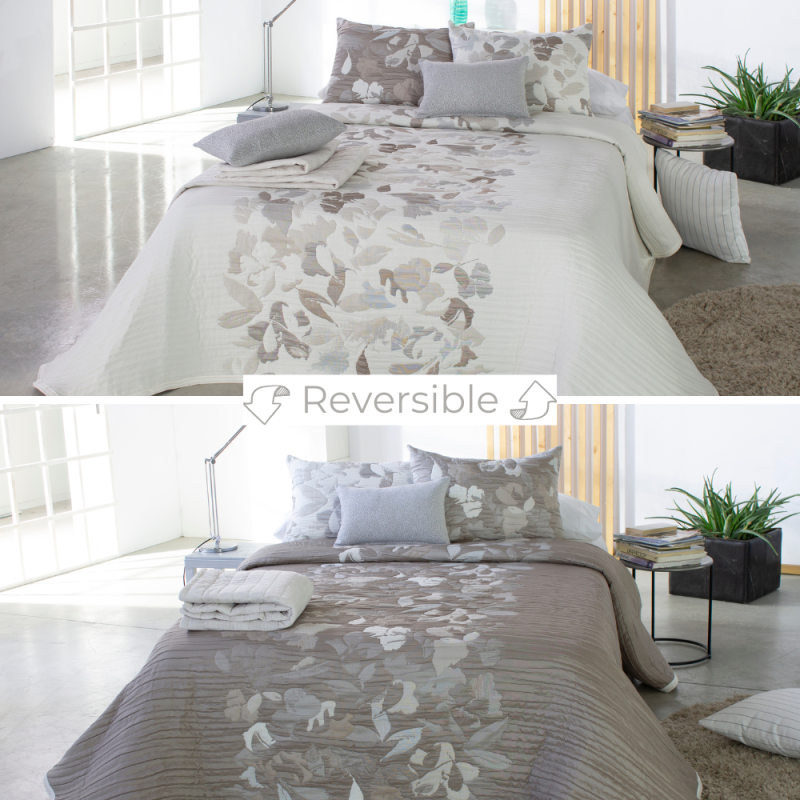 COLCHA VERANO MODELO JODY BEIGE DE REIG MARTÍ REVERSIBLE