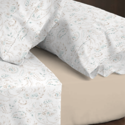 Juego de sábanas Nicoleta EAARTHY 100% algodón percal de 200 hilos.