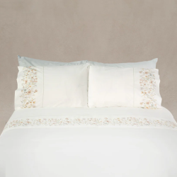 Juego de sábanas Gamanatura FLORAL BORDER 100% algodón percal 200 hilos