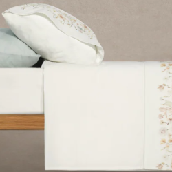 Juego de sábanas Gamanatura FLORAL BORDER 100% algodón percal 200 hilos