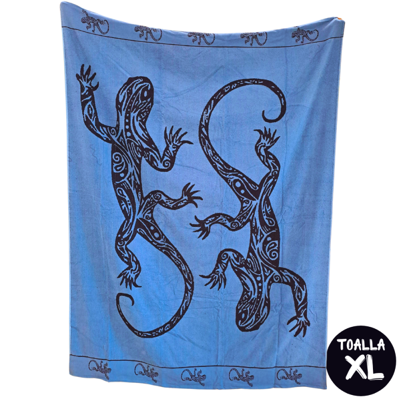 TOALLA PLAYA XL SALAMANDRAS EGPD78-1 CELESTE