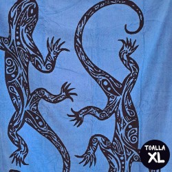 TOALLA PLAYA XL SALAMANDRAS EGPD78-1 CELESTE