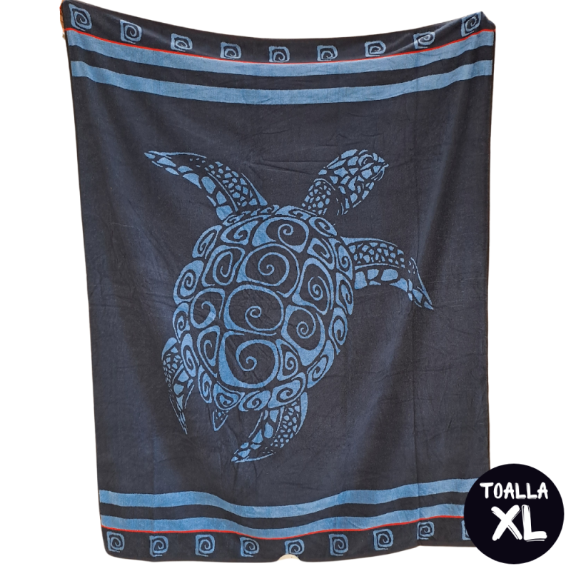 Toalla playa XL Tortuga EGPD64 marino