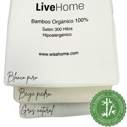 Juego de Sábanas BAMBOO ORGÁNICO SATÉN de 300 hilos de LIVEHOME BY WISS