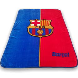 Manta terciopelo con licencia oficial FC BARCELONA, de venta online!