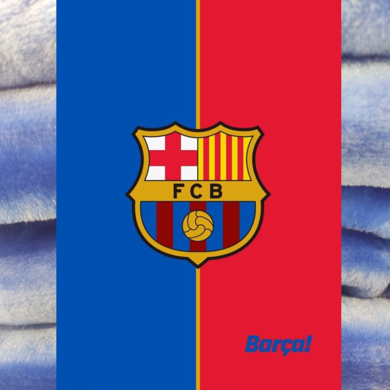 Manta terciopelo con licencia oficial FC BARCELONA, de venta online!