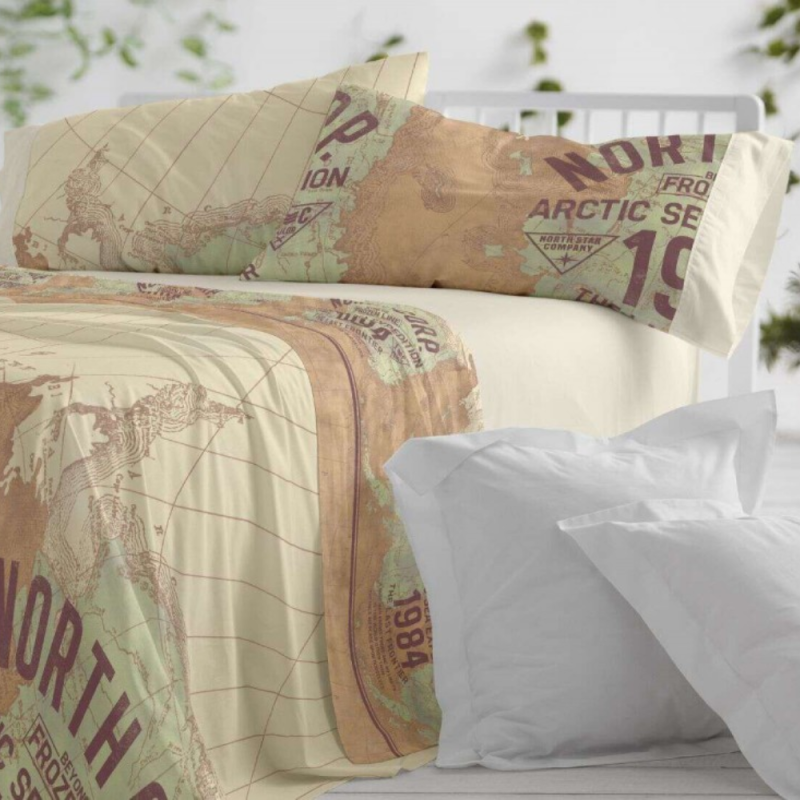 Juego de sábanas Burrito Blanco diseño 101 tierra, de venta online.