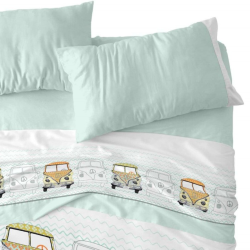 Juego de sábanas Burrito Blanco diseño 107 Camper, de venta online.
