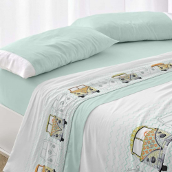 Juego de sábanas Burrito Blanco diseño 107 Camper, de venta online.
