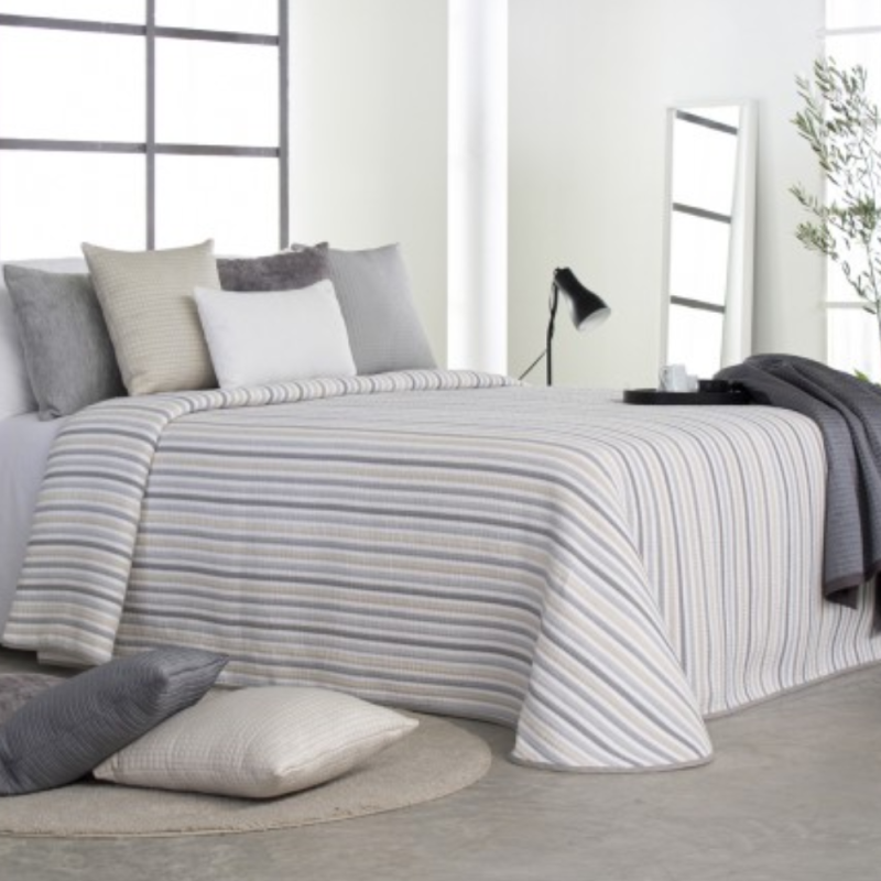 Colcha de verano Reig Martí modelo Nevin gris de venta online.