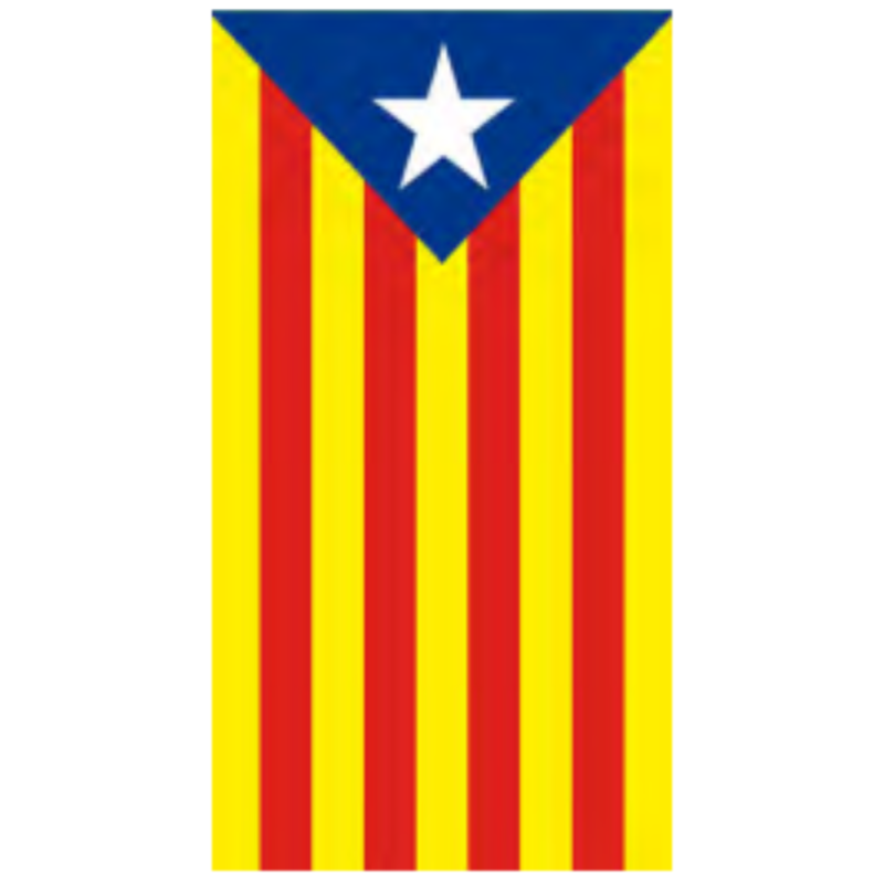 Toalla de playa Catalunya con bandera estelada, de venta online. Toalla de playa Catalunya con bandera estelada, de venta online.