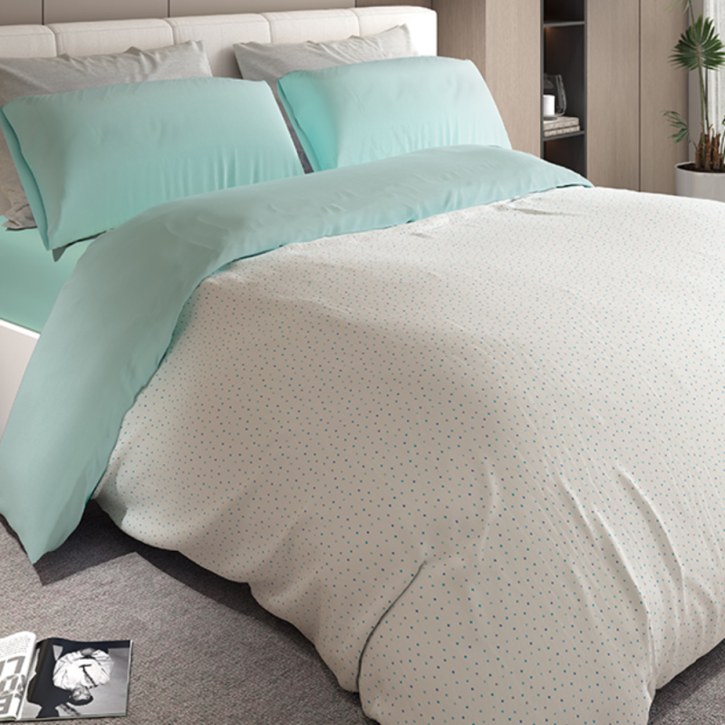 Funda Nórdica Siros reversible en color gris o  aqua de Bianca Textil, de venta online!