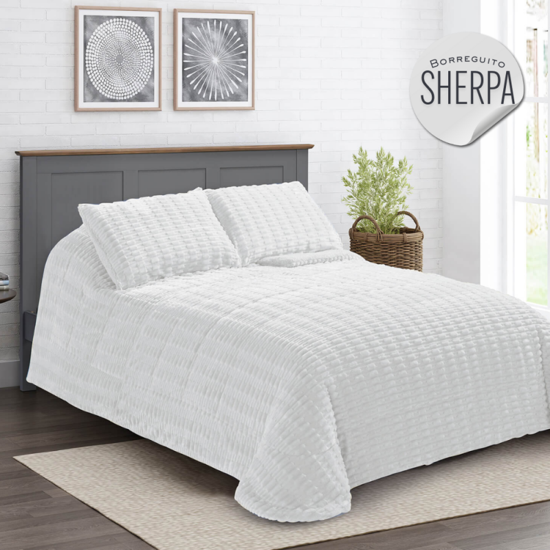 Edredón de pelo sherpa borreguito modelo Ada de Karamelo de venta online!